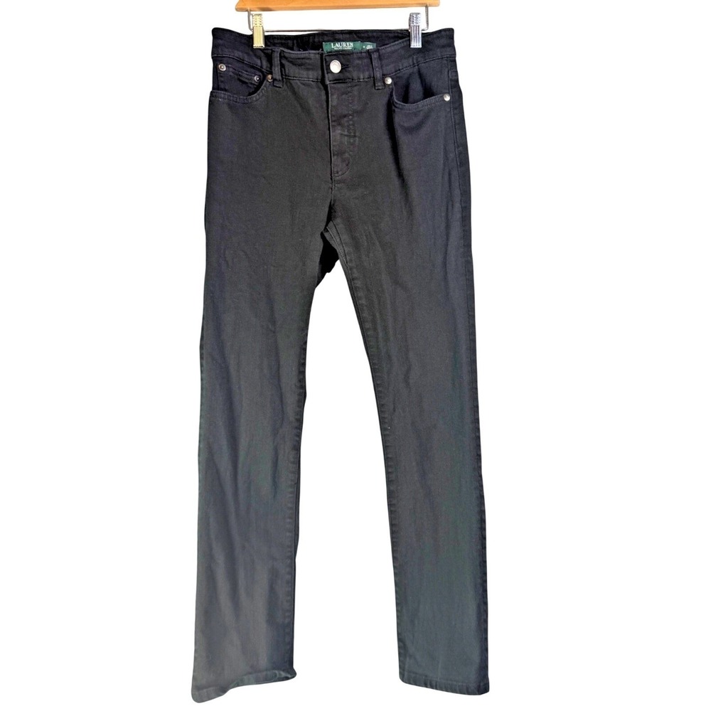 Lauren Ralph Lauren Premier Straight Jeans Women 6 Black Capsule Minimalist